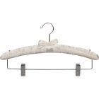 16" Ivory Padded Combo Hanger W/ Clips