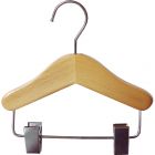 6" Mini Natural Wood Combo Hanger W/ Clips