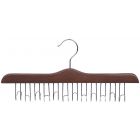 17" Walnut Wood Belt Hanger W/ 12 Holders