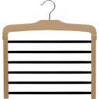 16" Natural Wood 6 Tier Pant Hanger W/Flocked Bars