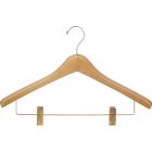 17" Natural Alder Combo Hanger W/ Clips