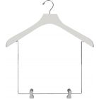 18" White Wood Display Hanger W/ 10" Deluxe Clips