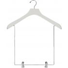 18" White Wood Display Hanger W/ 12" Deluxe Clips