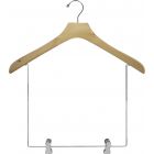 18" Natural Wood Display Hanger W/ 10" Deluxe Clips
