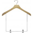 18" Natural Wood Display Hanger W/ 10" Deluxe Clips