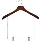 18" Walnut Wood Display Hanger W/ 10" Deluxe Clips