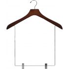 18" Walnut Wood Display Hanger W/ 12" Clips