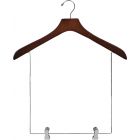 18" Walnut Wood Display Hanger W/ 12" Deluxe Clips