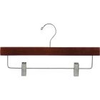 14" Walnut Wood Bottom Hanger W/ Clips