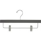 14" Rubber Coated Gray Wood Bottom Hanger W/ Clips