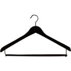 17" Matte Black Wood Suit Hanger W/ Locking Bar