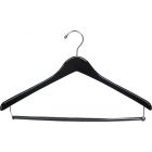 17" Black Wood Suit Hanger W/ Locking Bar