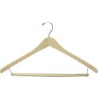 18" Unfinished Wood Suit Hanger W/ Locking Bar