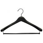 17" Matte Black Wood Suit Hanger W/ Locking Bar