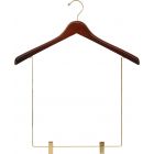 17" Walnut Wood Display Hanger W/ 12" Clips