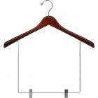 17" Walnut Wood Display Hanger W/ 10" Clips