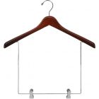 17" Walnut Wood Display Hanger W/ 10" Deluxe Clips