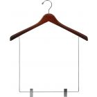 17" Walnut Wood Display Hanger W/ 12" Clips