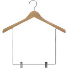 17" Natural Wood Display Hanger W/ 10" Clips