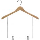 17" Natural Wood Display Hanger W/ 10" Deluxe Clips