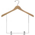 17" Natural Wood Display Hanger W/ 10" Deluxe Clips