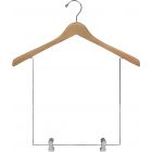 17" Natural Wood Display Hanger W/ 12" Deluxe Clips