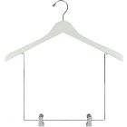 17" White Wood Display Hanger W/ 10" Deluxe Clips