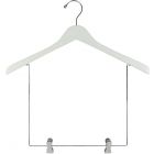 17" White Wood Display Hanger W/ 10" Deluxe Clips