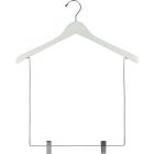 17" White Wood Display Hanger W/ 12" Clips