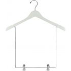 17" White Wood Display Hanger W/ 12" Deluxe Clips