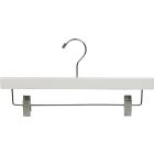 14" White Wood Slim Line Bottom Hanger W/ Clips