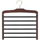 16" Walnut Wood 6 Tier Pant Hanger W/Flocked Bars