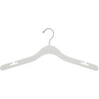 20" White Wood Top Hanger W/ Countersunk Hook & Notches