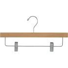 14" Rubber Coated Natural Wood Bottom Hanger W/ Clips