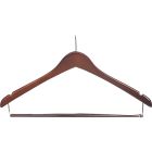 17" Walnut Wood Anti-Theft Suit Hanger W/ Locking Bar