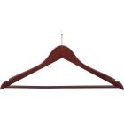 17" Walnut Wood Anti-Theft Suit Hanger W/ Suit Bar & Notches