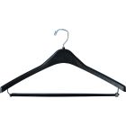 17" Black Plastic Suit Hanger W/ Locking Bar