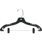 17" Black Plastic Combo Hanger W/ Clips & Notches