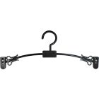 11" Black Plastic Bra Hanger W/ Clips & Notches