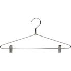 17" Chrome Metal Combo Hanger W/ Clips