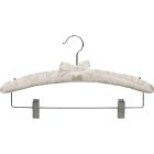 16" Ivory Padded Combo Hanger W/ Clips