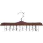 17" Walnut Wood Belt Hanger W/ 12 Holders