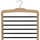 16" Natural Wood 6 Tier Pant Hanger W/Flocked Bars