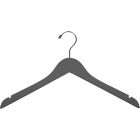 17" Rubber Coated Gray Wood Top Hanger W/ Notches