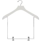 18" White Wood Display Hanger W/ 10" Deluxe Clips