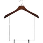 18" Walnut Wood Display Hanger W/ 12" Clips