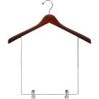 17" Walnut Wood Display Hanger W/ 12" Deluxe Clips