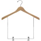 17" Natural Wood Display Hanger W/ 10" Deluxe Clips