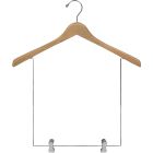 17" Natural Wood Display Hanger W/ 12" Deluxe Clips