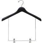 17" Matte Black Wood Display Hanger W/ 10" Deluxe Clips
